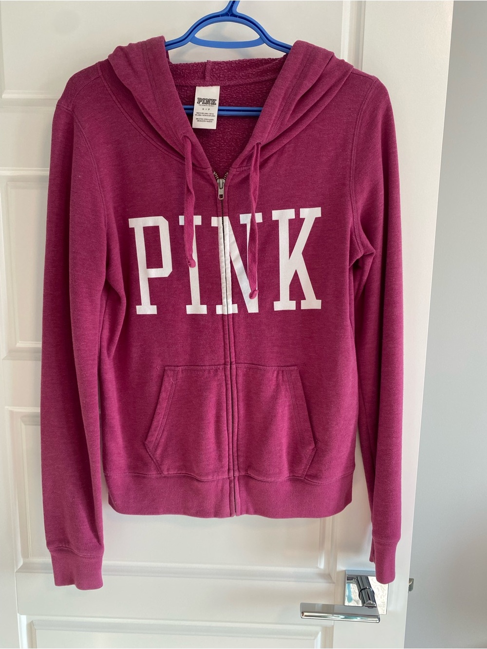 PINK Victoria's Secret Berry Pink Plush Hoodie